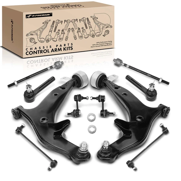 2004-2009 Nissan Quest A Set of 10 Control Arm Sway Bar Link and Tie Rod End Kit Front & Rear A-Premium APCA3327