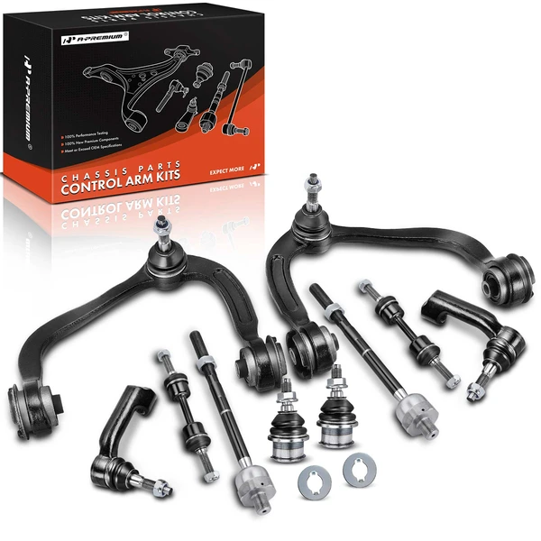 2007-2014 Lincoln Navigator A Set of 10 Control Arm Ball Joint Sway Bar Link Tie Rod End Kit Front Side A-Premium APCA3362