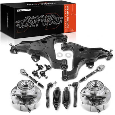 12 Pcs Front Wheel Hub Bearing Control Arm Ball Joint Kit