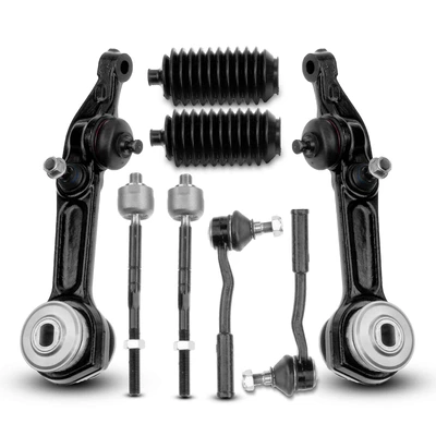 8 Pcs Front Control Arm with Ball Joint & Tie Rod End