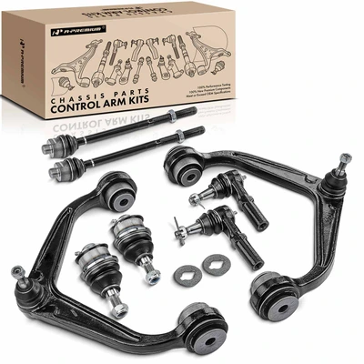 8 Pcs Front Control Arm & Ball Joint & Tie Rod End