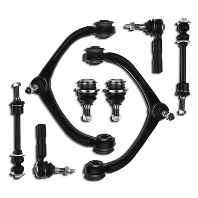 8 Pcs Front Control Arm with Ball Joints Sway Bar Link Tie Rod End