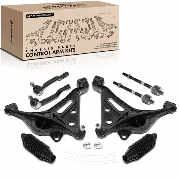 A Set of 8 Control Arm Ball Joint and Tie Rod End Kit Front Side A-Premium APCA3394