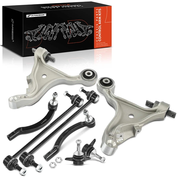 A Set of 8 Control Arm Ball Joint Sway Bar Link Tie Rod End Kit Front Side A-Premium APCA3399