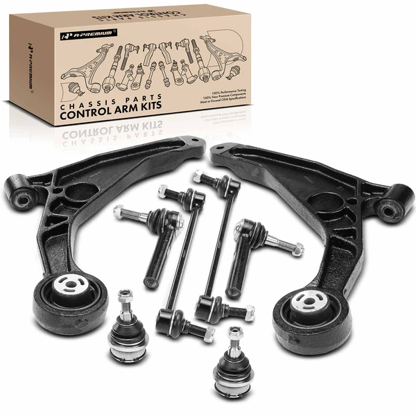 A Set of 8 Control Arm Ball Joint Sway Bar Link Tie Rod End Kit Front Side A-Premium APCA3406