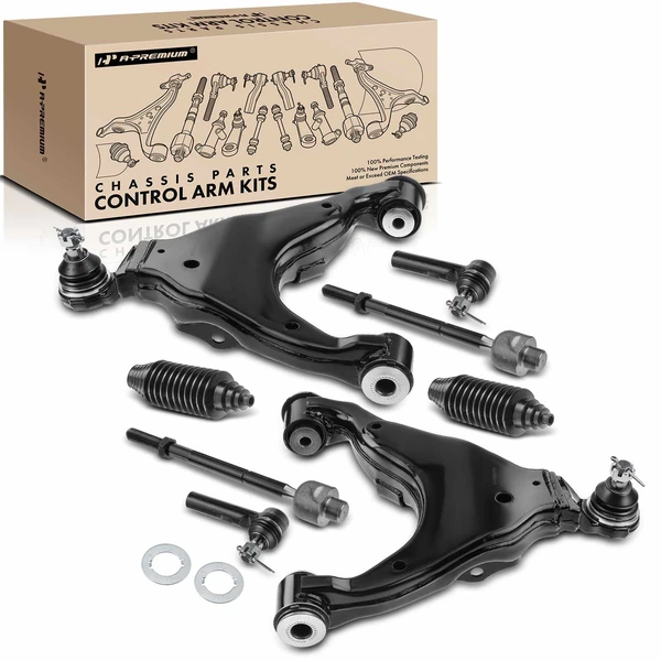 A Set of 8 Control Arm Ball Joint and Tie Rod End Kit Front Lower A-Premium APCA3411