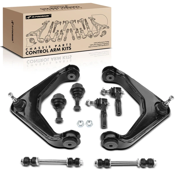 2001-2012 GMC Yukon XL 2500 A Set of 8 Control Arm Ball Joint Sway Bar Link Tie Rod End Kit Front Side A-Premium APCA3426