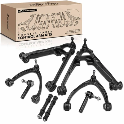 8 Pcs Front Lower & Upper Control Arm with Ball Joint