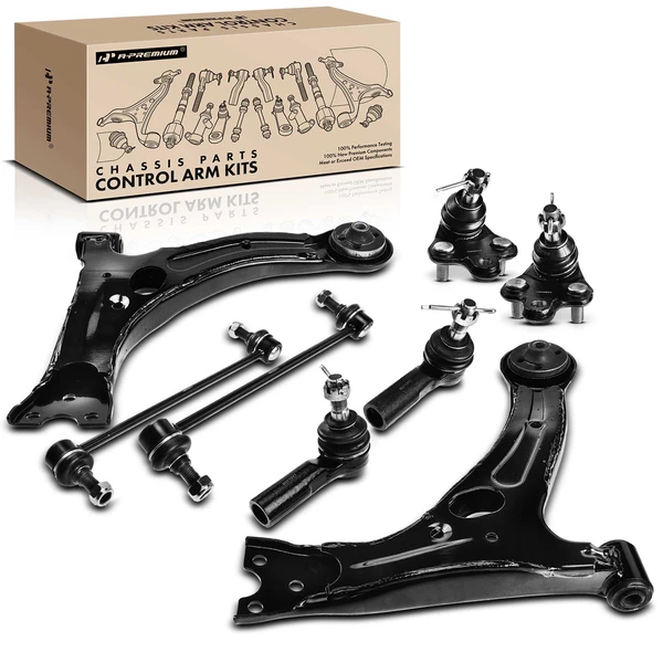 A Set of 8 Control Arm Ball Joint Sway Bar Link Tie Rod End Kit Front Side A-Premium APCA3438