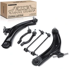 2008-2013 Nissan Rogue A Set of 6 Control Arm Sway Bar Link and Tie Rod End Kit Front Side A-Premium APCA4949