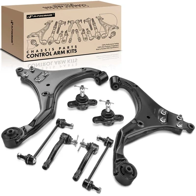 2005-2010 Kia Sportage A Set of 8 Control Arm Ball Joint Sway Bar Link Tie Rod End Kit Front Side A-Premium APCA4956