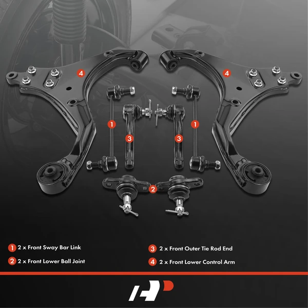 A Set of 8 Control Arm Ball Joint Sway Bar Link Tie Rod End Kit Front Side A-Premium APCA4956