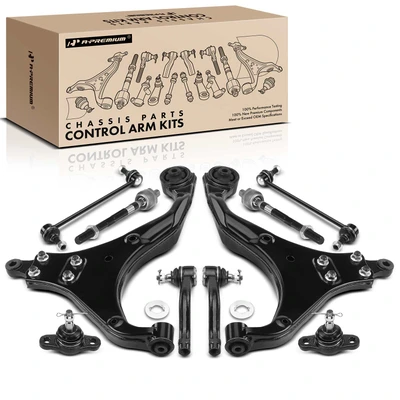 2005-2010 Kia Sportage A Set of 10 Control Arm Ball Joint Sway Bar Link Tie Rod End Kit Front Side A-Premium APCA4958