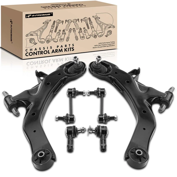 2001-2006 Hyundai Elantra A Set of 6 Control Arm Sway Bar Link and Tie Rod End Kit Front & Rear A-Premium APCA4962