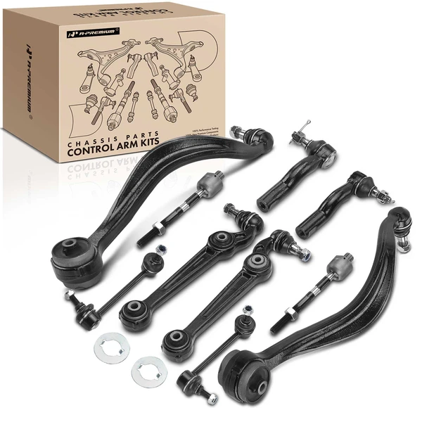 A Set of 10 Control Arm Sway Bar Link and Tie Rod End Kit Front Side A-Premium APCA4972