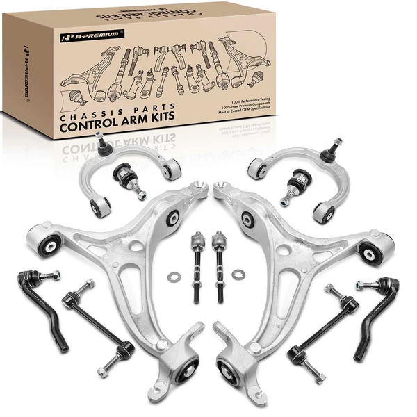 A Set of 12 Control Arm Ball Joint Sway Bar Link Tie Rod End Kit Front Side A-Premium APCA4978