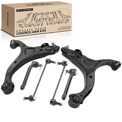 6 Pcs Control Arm Ball Joint & Sway Bar Link Tie Rod End