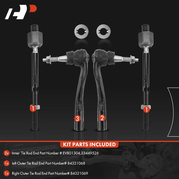 4 Pcs Inner & Outer Tie Rod End Assembly for Cadillac XT4 2019-2020