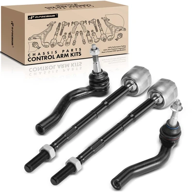 4 Pcs Inner & Outer Tie Rod End Assembly