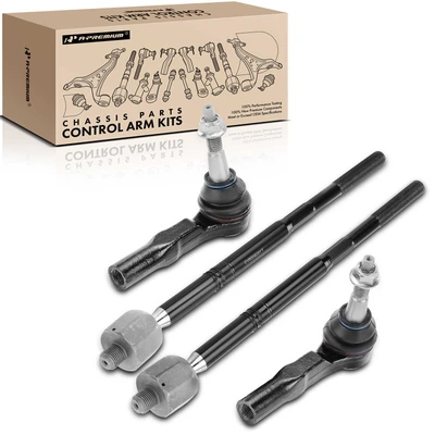 4 Pcs Inner & Outer Steering Tie Rod End