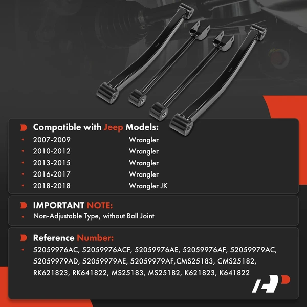 4-Pc Control Arm Assembly, Front Lower & Upper A-Premium APCA5019