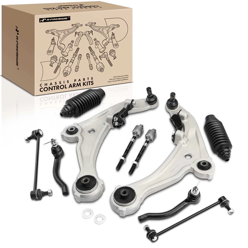 A Set of 10 Control Arm Ball Joint Tie Rod and Sway Bar Link Kit Front Side A-Premium APCA4062