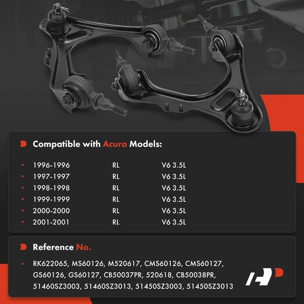 2-Pc Control Arm and Ball Joint, Front Driver & Passenger Upper with Ball Joint A-Premium APCA9169