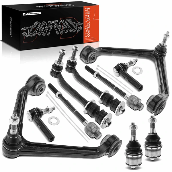 A Set of 10 Control Arm Ball Joint Sway Bar Link Tie Rod End Kit Front Side A-Premium APCA3465