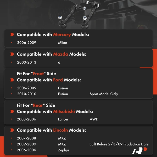 Sway Bar Link, Front or Rear, A-Premium APCA5023