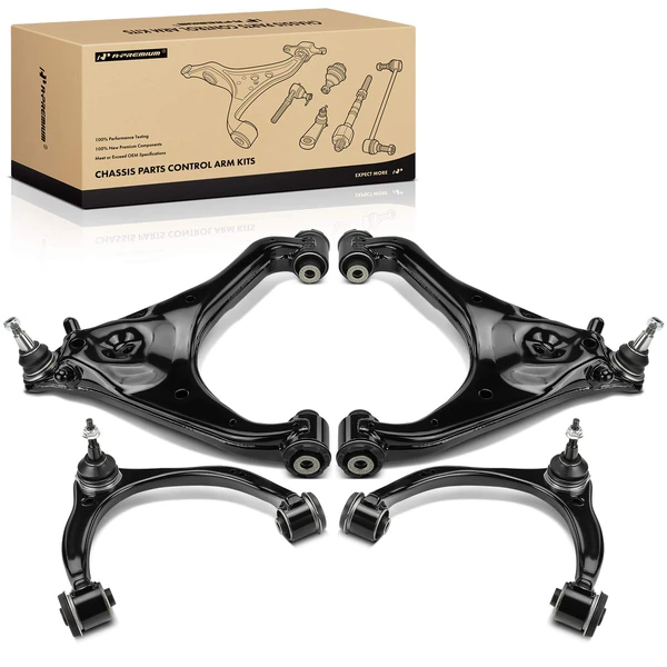 4-Pc Control Arm and Ball Joint Assembly Kit, Front Upper & Lower A-Premium APCA7324
