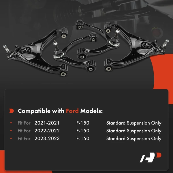 4-Pc Control Arm and Ball Joint Assembly Kit, Front Upper & Lower A-Premium APCA7324