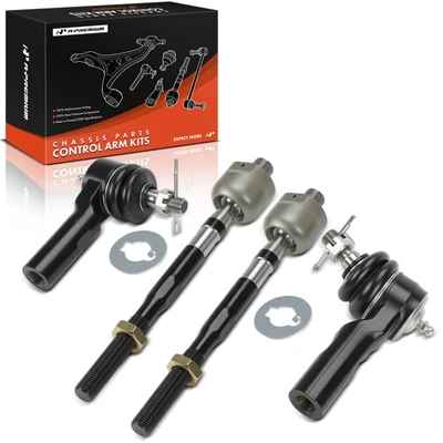 4 Pcs Front Inner & Rear Outer Tie Rod End