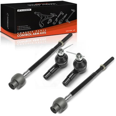4 Pcs Front Inner & Outer Tie Rod End Kit