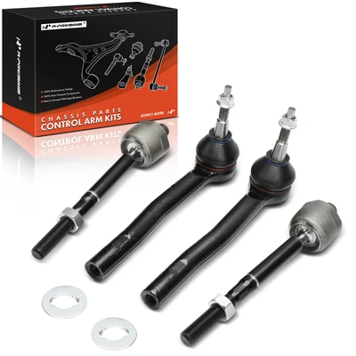4 Pcs Front Inner & Outer Tie Rod End