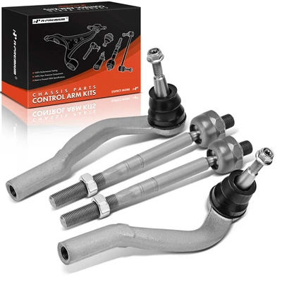 4 Pcs Front Inner & Outer Steering Tie Rod End