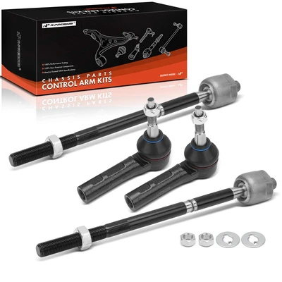 4 Pcs Front Inner & Outer Tie Rod End