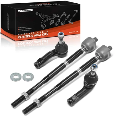 4 Pcs Front Inner & Outer Steering Tie Rod End