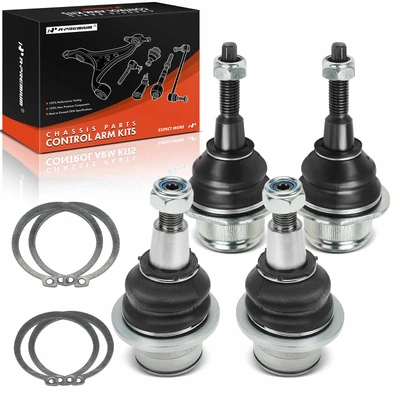 4 Pcs Front Lower & Upper Ball Joint Kit