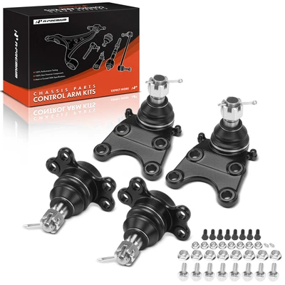 4 Pcs Front Upper & Lower Suspension Ball Joint Kit