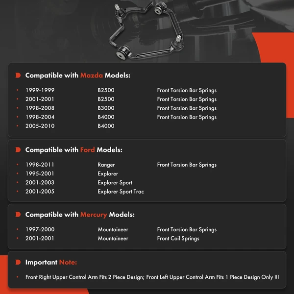 2-Pc Control Arm and Ball Joint Kit, Front Driver & Passenger Upper with Ball Joint A-Premium APCA8377
