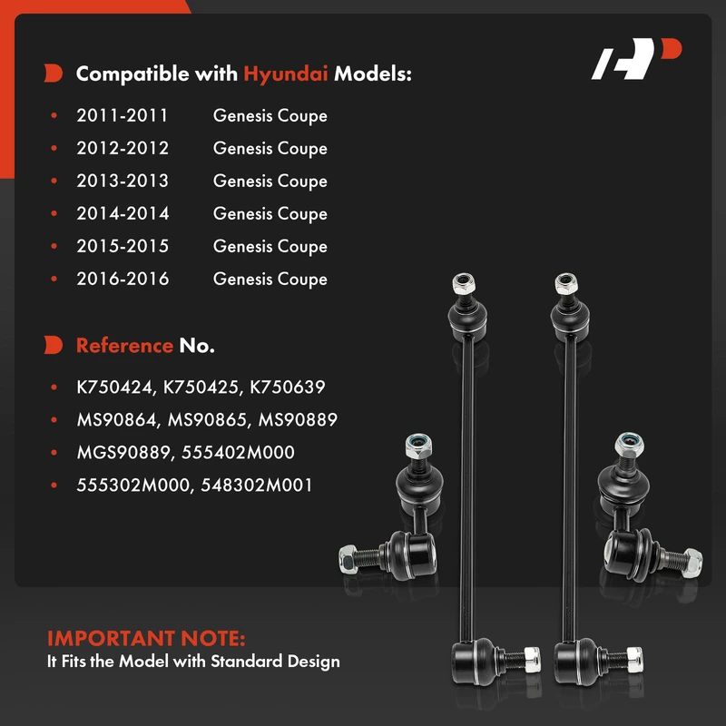 4-Pc Stabilizer Bar Link, Front & Rear A-Premium APCA8390