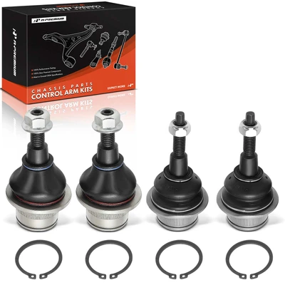 4 Pcs Front Upper & Lower Suspension Ball Joint