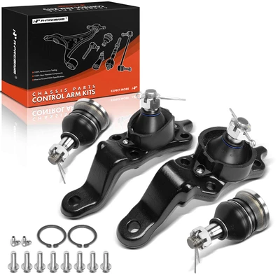 4 Pcs Front Upper & Lower Suspension Ball Joint Kit