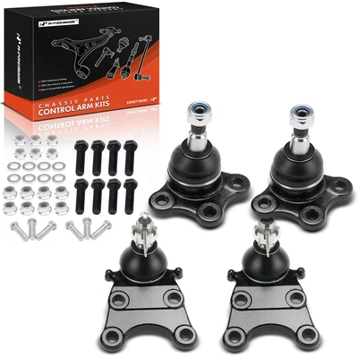 4 Pcs Front Upper & Lower Ball Joints