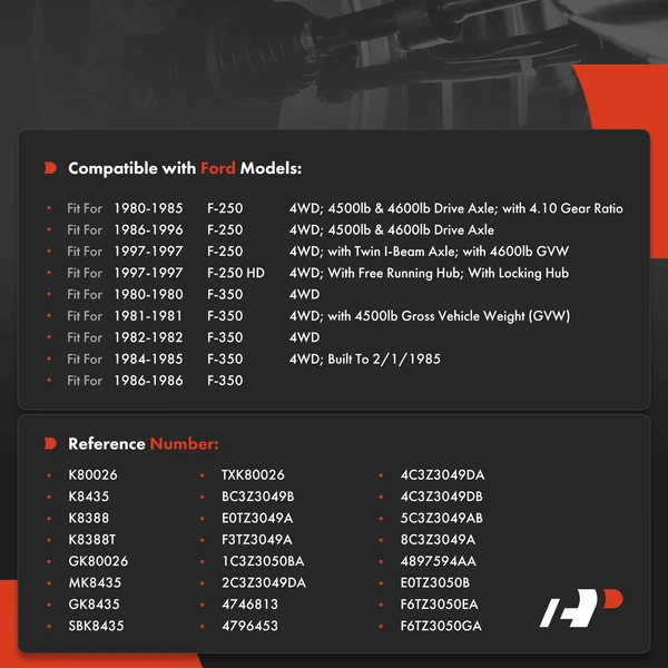 Suspension Ball Joint Front Upper & Lower A-Premium APCA8410