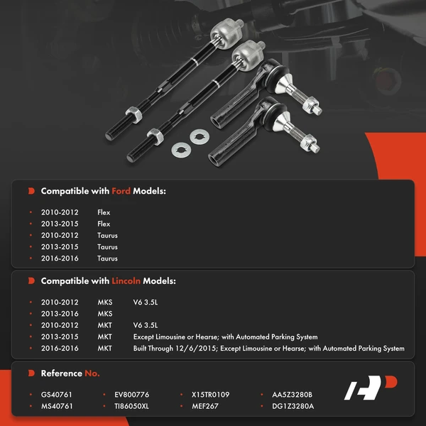 Tie Rod End Front Inner & Outer A-Premium APCA9295