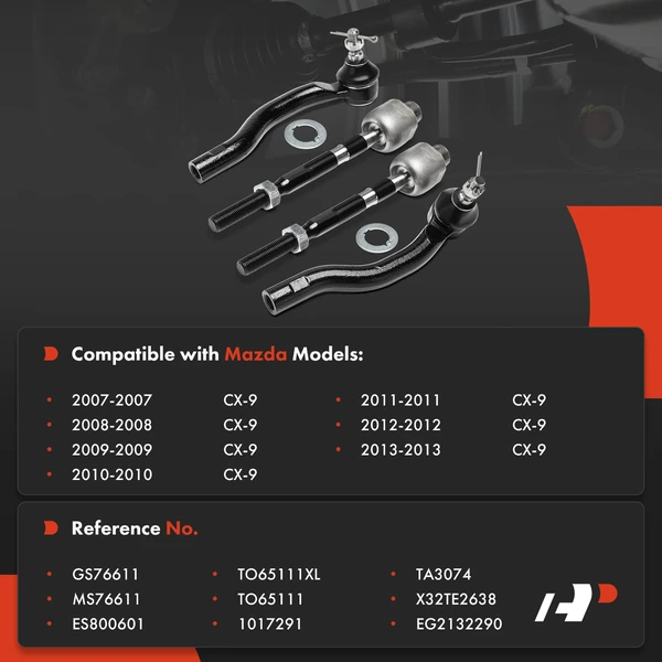 Tie Rod End Front Inner & Outer A-Premium APCA9296
