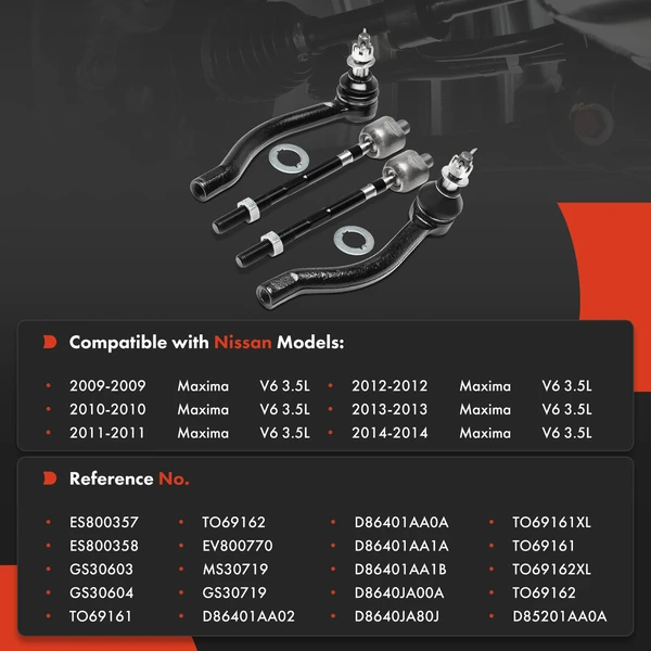Tie Rod End Front Inner & Outer A-Premium APCA9297