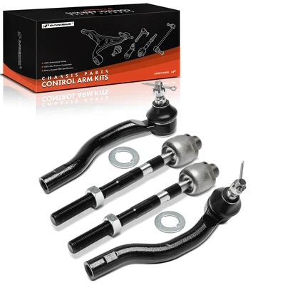 4 Pcs Front Inner & Outer Tie Rod End