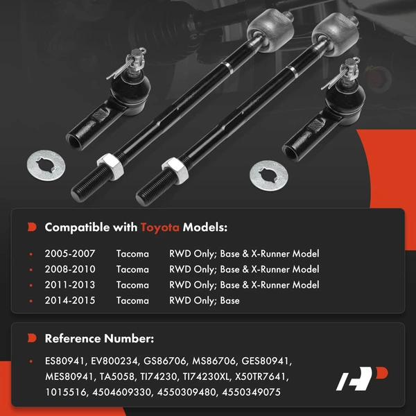 Tie Rod End Kit Front Inner & Outer A-Premium APCA9396